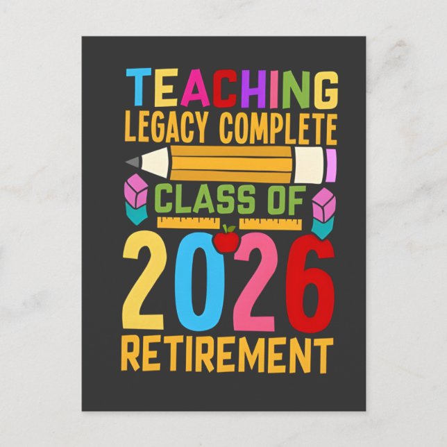 Postal Legado de Enseñanza Completo Clase de 2026 Jubilac (Anverso)