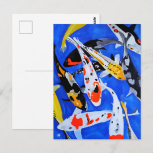 Postal Legado de la pintura japonesa de koi de Alfred Fox