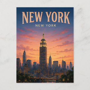 Postal Legado de Viajes del Horizonte de Nueva York