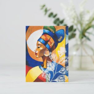 Postal Legado Dorado: Saludo Vibrante de la Reina African