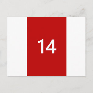 Postal Legendario Nº 14 en rojo y blanco