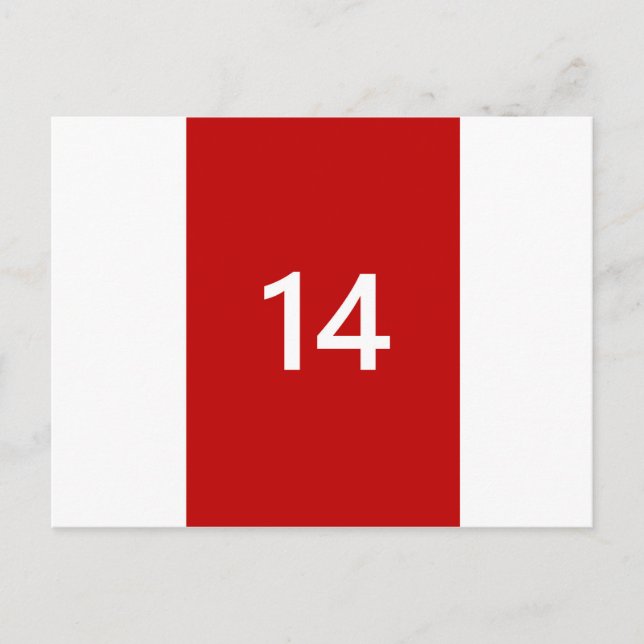 Postal Legendario Nº 14 en rojo y blanco (Anverso)