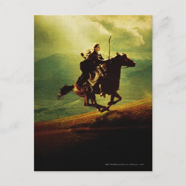 Postal LEGOLAS GREENLEAF™ sobre caballos (Anverso)
