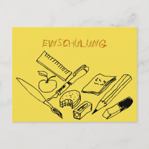 Postal Lehrmittel auf Einladung zur Einschulung