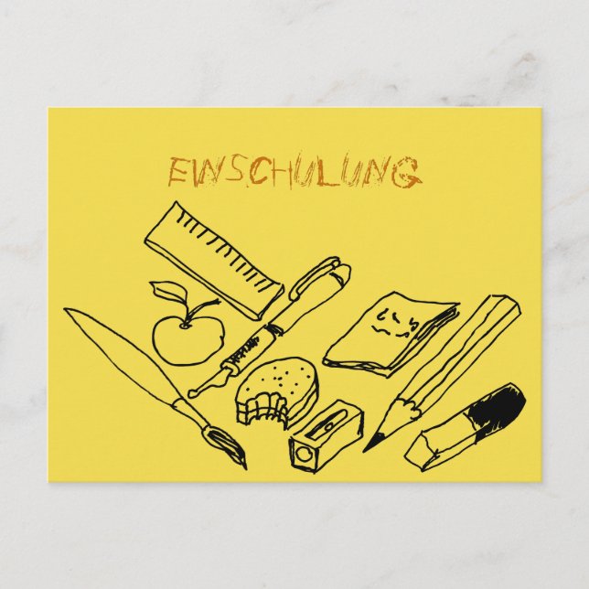 Postal Lehrmittel auf Einladung zur Einschulung (Anverso)