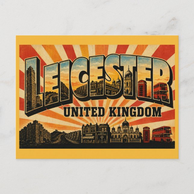 Postal Leicester Inglaterra Ciudad Romana y Multicultural (Anverso)