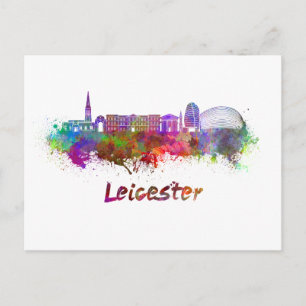 Postal Leicester skyline in watercolor