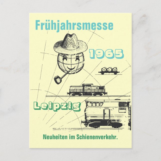 Postal Leipziger Frühjahrsmesse Werbedesign DDR. (Anverso)
