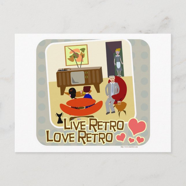Postal Lema retro de amor en vivo (Anverso)