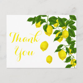 Postal Lemon Amarillo Gracias Citrus Verde Boda