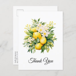 Postal Lemon Bouquet con flores blancas gracias