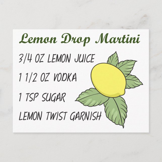 Postal Lemon Drop Martini (Anverso)