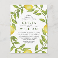 Lemon Greenery ENGAGEMENT PARTY Invitation