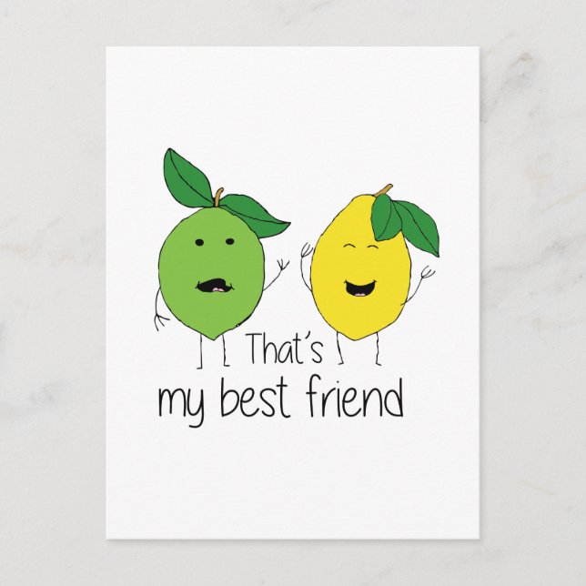 Postal Lemon y Lime Best Friends BFF Bestis de limón Art (Anverso)