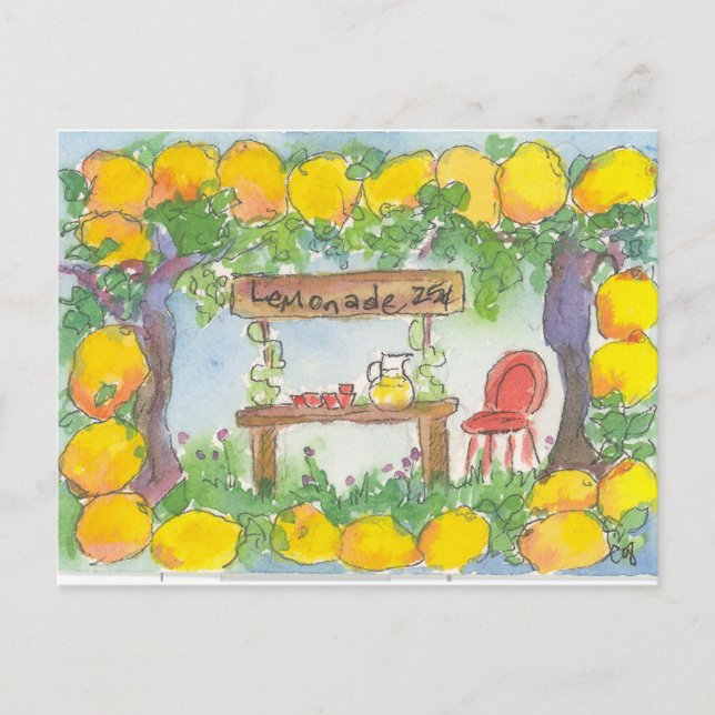 Postal Lemonade Stand Lemon Citrus Grove (Anverso)