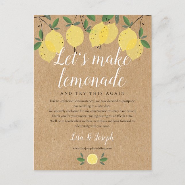 Postal Lemones rusos cambian la fecha de posposición de l (Anverso)