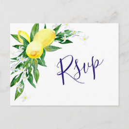 Postal Lemons y Greenery Watercolor Wedding RSVP
