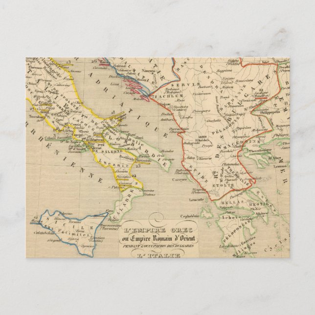 Postal L'Empire Grec, l'Italie, 900 a 1002 (Anverso)