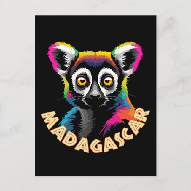 Postal Lemur De Madagascar (Anverso)
