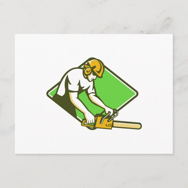 Postal leñador arborista arborista arberiano (Anverso)