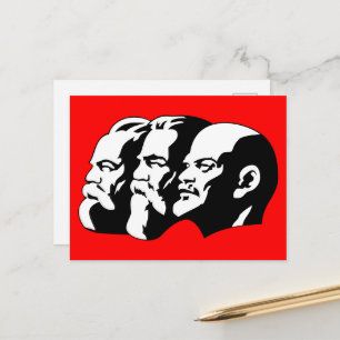 Postal Lenin, Marx, Engels, Unión Soviética, Comunismo