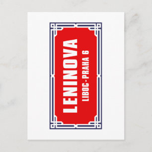 Postal Leninova, Praga, Rótulo Callejero Checo