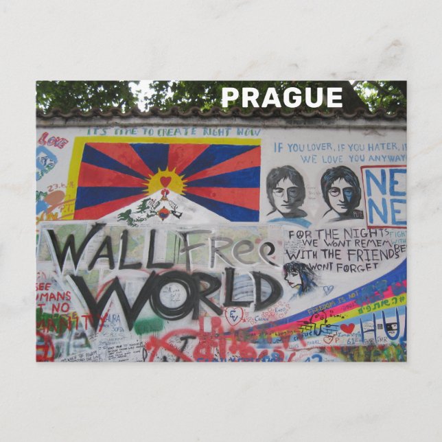 Postal Lennon Wall Praga República Checa Viajes (Anverso)