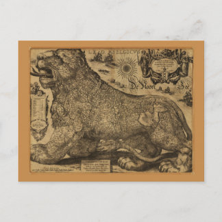 Postal Leo Belgicus, Mapa de la Unión del Benelux (1611)