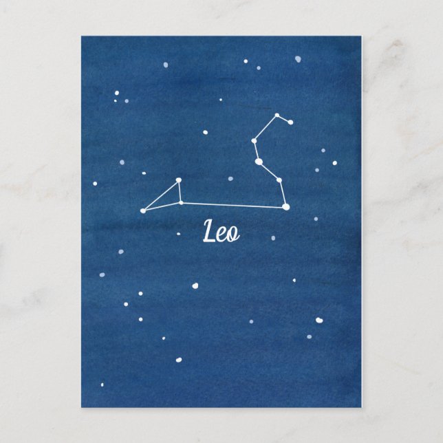Postal Leo Constellation Stars Indigo Blue (Anverso)