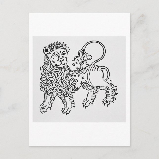 Postal Leo (el León) un ilustracion del Poeticón (Anverso)