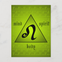 Postal Leo Triangle Mind Body Spirit Holistic Green