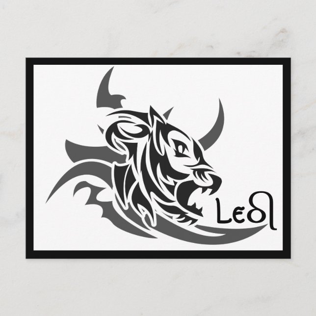Postal Leo Tribal Lion Tattoo (Anverso)