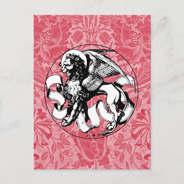 Postal León alado del siglo XV en San Marcos (Anverso)