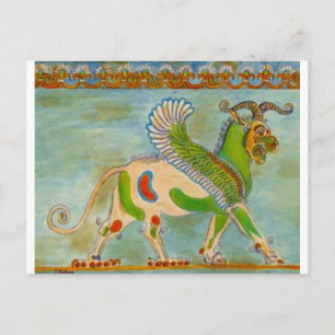 Postal León alado Mesopotamiano por S Ambrose