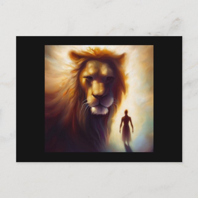 Postal León animal espiritual 1 (Anverso)