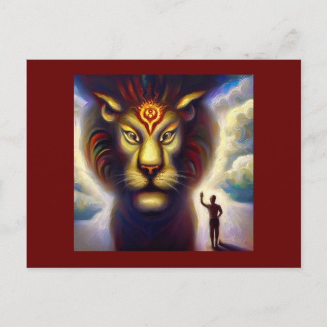 Postal León animal espiritual 4 (Anverso)