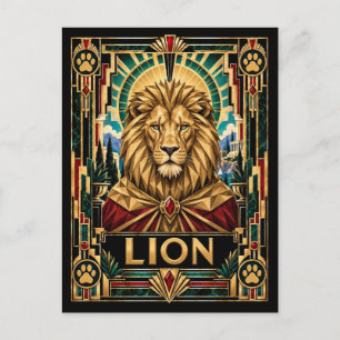 Postal León, Arte Deco Fauna
