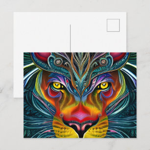 Postal León artsy mágico de fantasía