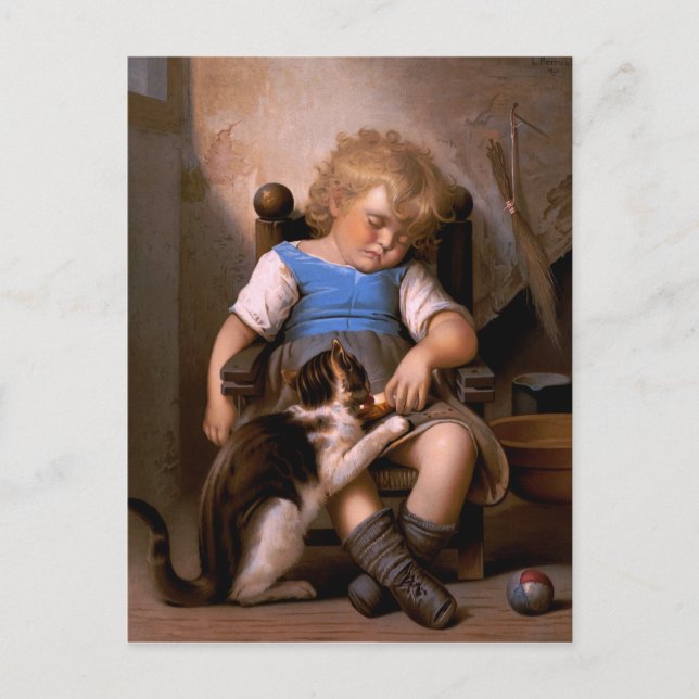 Postal Léon Bazille Perrault - Dormitorio inconsciente (Anverso)