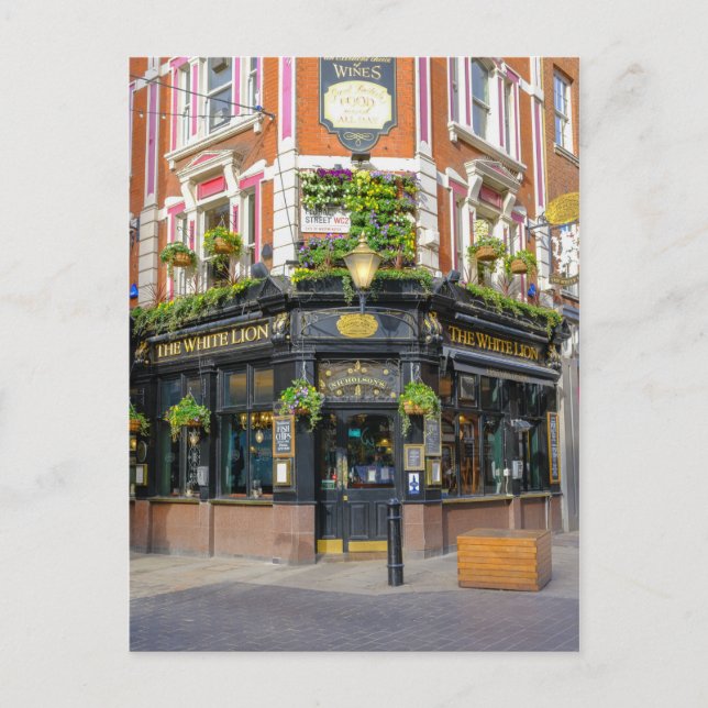 Postal León Blanco, Covent Garden, Londres Reino Unido (Anverso)