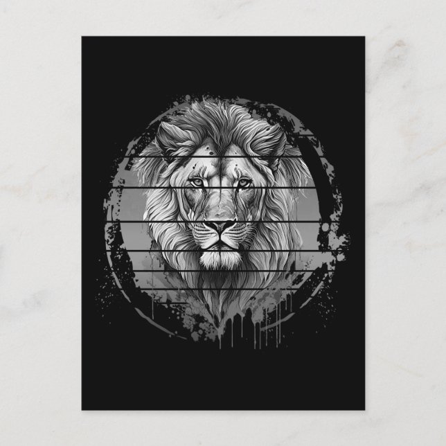 Postal León Blanco Y Negro (Anverso)