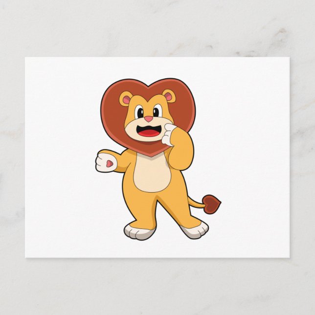 Postal León con corazón (Anverso)