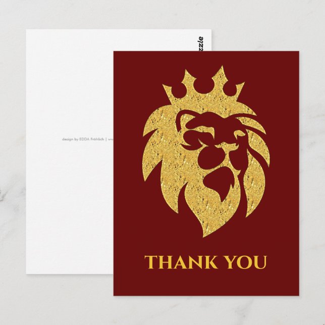 Postal León con corona - Estilo de oro 1 (Anverso / Reverso)