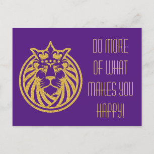 Postal León con corona - Estilo de oro 4