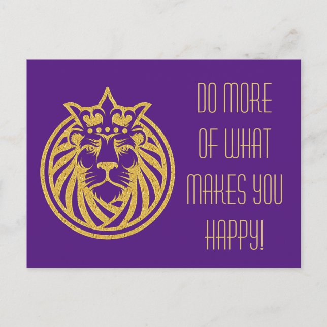 Postal León con corona - Estilo de oro 4 (Anverso)