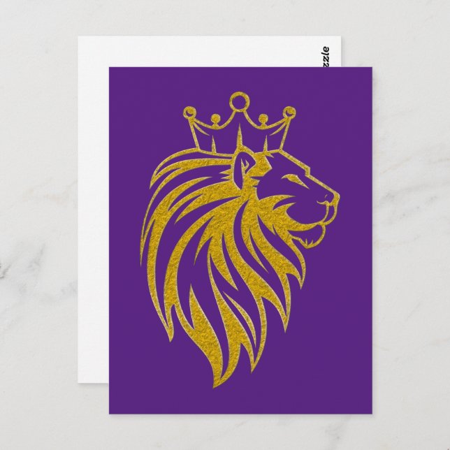 Postal León con Corona - Estilo Oro 2 (Anverso / Reverso)