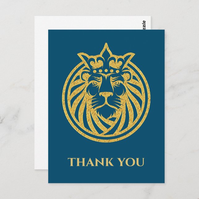 Postal León con Corona - Estilo Oro 4 (Anverso / Reverso)