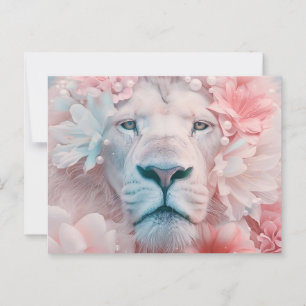 Postal León con flores