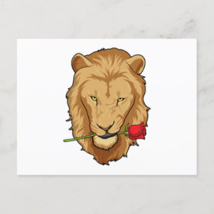 Postal León con Rosa