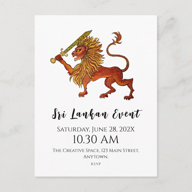 Postal León de bandera de Sri Lanka (Anverso)